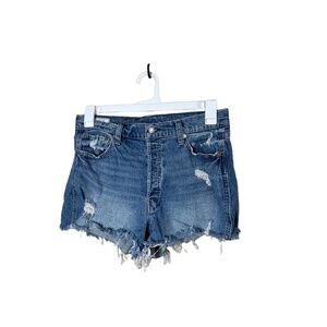 GAP Cheeky Short High Rise Distressed Frayed Hem Five Denim Shorts 31/12R